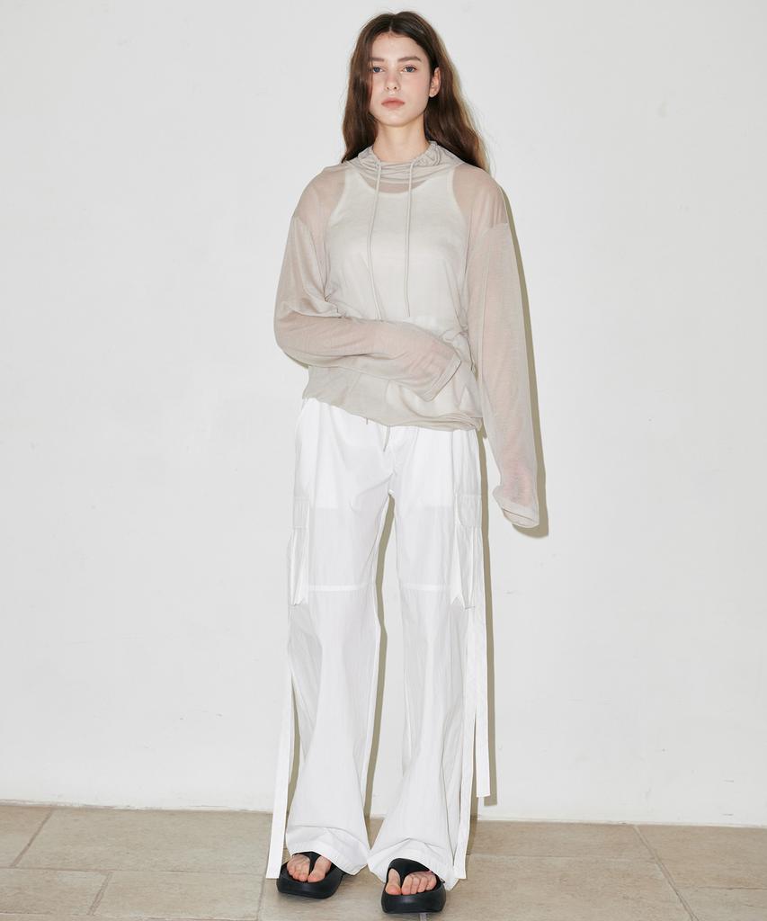SLLOW GARMENTS Parachute Cargo Pants - White