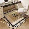 Square Rugs Desk Computer Chair Floor Mat Bedroom Wash-Free Wipeable Anti-Slip Floor Protection Pad Home Decoration