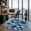 Truck Printed Round Rug Carpet Chair Rug Area Rug Entryway Doormats,for Office Chair Living Room Bedroom Kitchen Room.