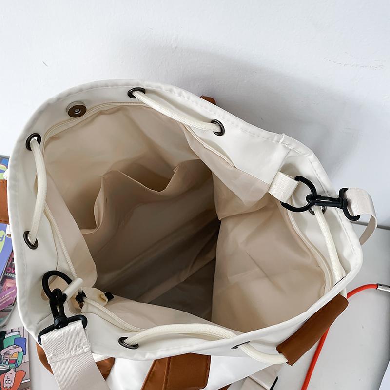Öğrenci Kitap Çantası Büyük Kapasiteli Kontrast Renkli Çanta Banliyö Omuz Çantası Crossbody Çanta