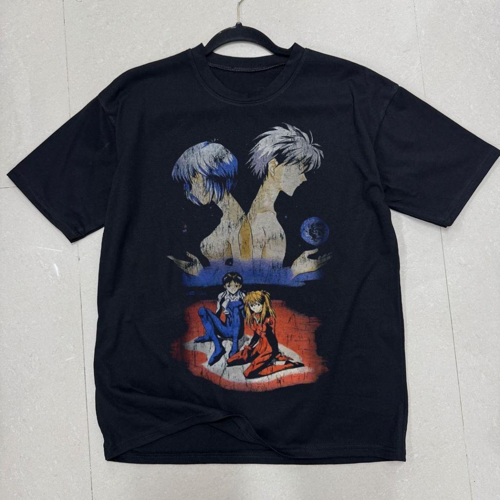 2026 Summer New Arrival Evangelion Pattern Street Style Print Shortsleeve Tshirt Y2k Style Suitable For Both Unisex And Unisex