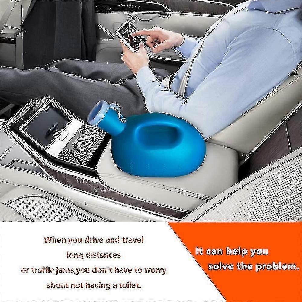 Men’s Portable Urinal 2000ml with Leak-Proof Lid - Lightweight Bedside/Travel Design for Elderly & Camping (Wide Base, Easy Clean)_CD