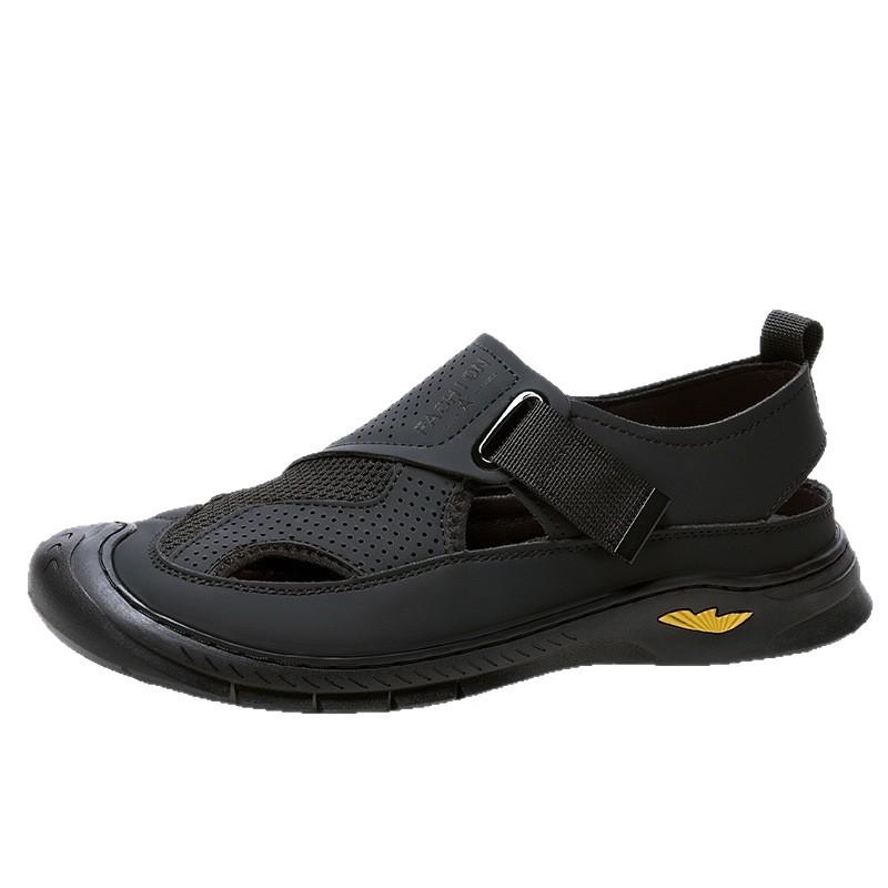 Handmade mesh hollow breathable sandals men's 2025 summer popular beach shoes men's daily sandals