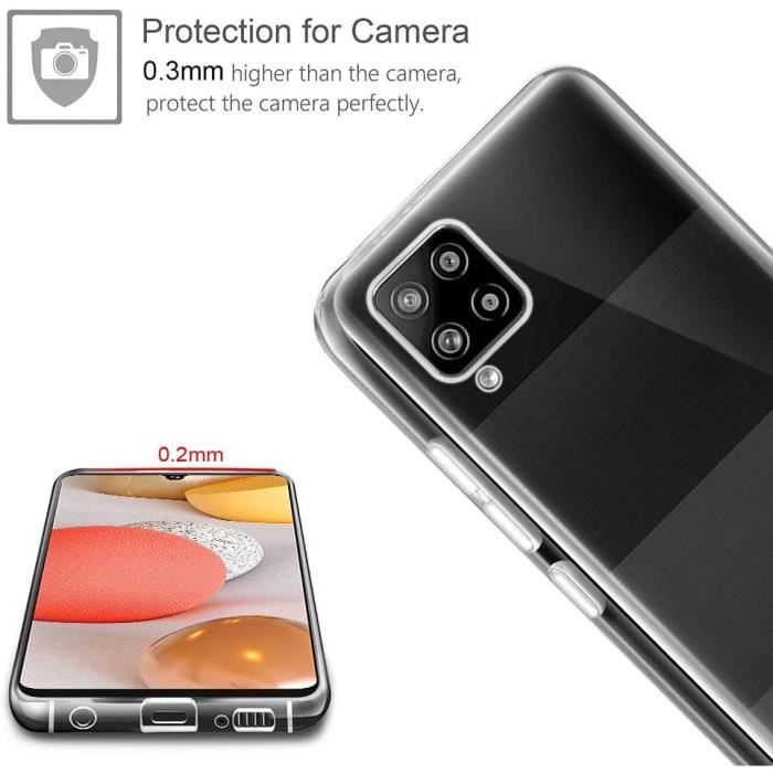 Case for Samsung Galaxy A42 Transparent Case Silicone Gel TPU + Tempered Glass Screen Protector, [Liquid Crystal] Cover Ult508406
