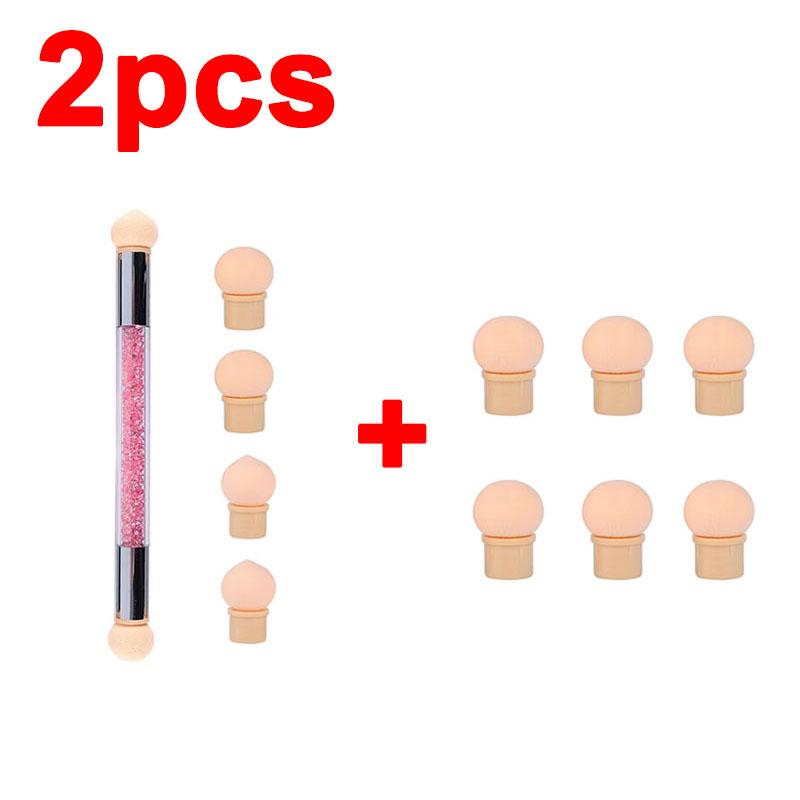 Sponge Heads Replacement Nails Color Gradient Brush Glitter Art Gel Polish Powder Dotting Pen for Manicure Tools ZJS05