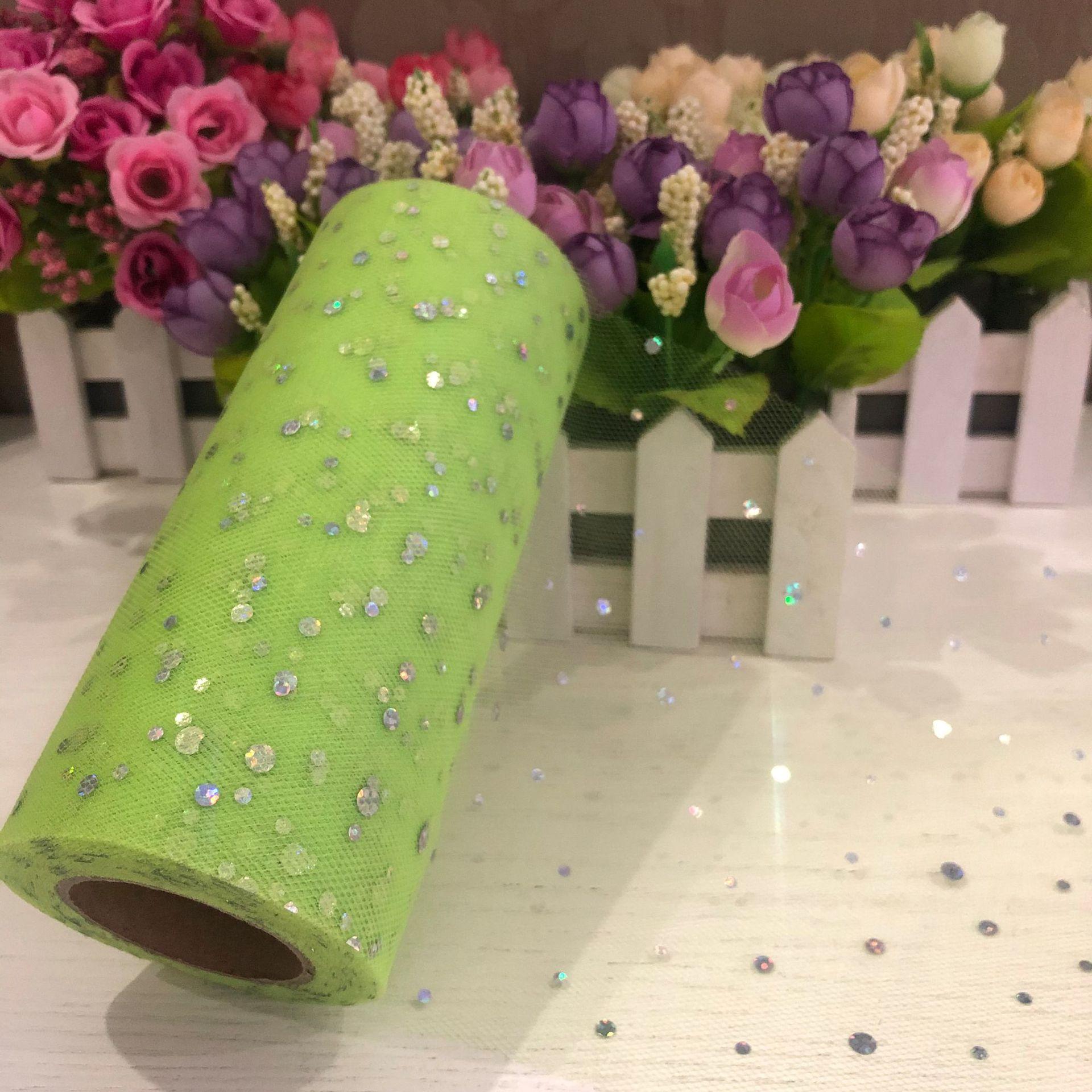 

10 ярдов, тюль с лазерными блестками, рулон органзы, украшение для вечеринки, сделай сам, ткань-пачка, свадебное украшение, швейная сетка, юбка-пачка из органзы, аксессуары светло-зеленый