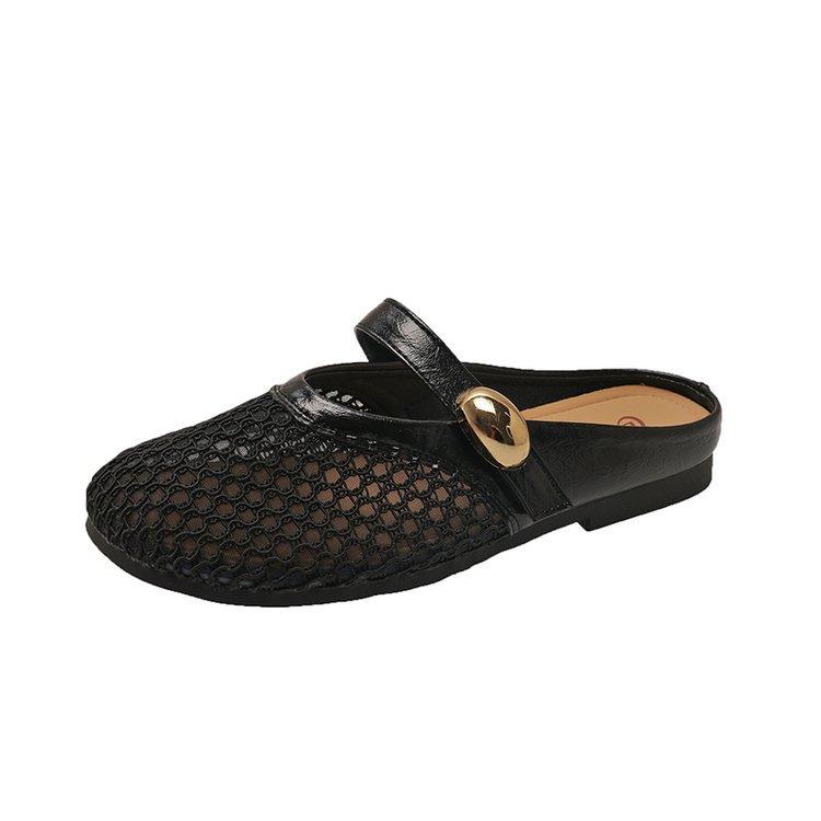 

Baotou sandals women s new summer wear versatile commuting not tired feet fairy lazy word with single shoes 40 чёрный