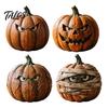 Decoratieartikelen voor Huis in Rustieke Stijl Halloween Houten Pompoen Beeldje, Spookachtig Ornament, Herfst Thanksgiving Tafeldecoraties Tafeldecoratie voor Feest