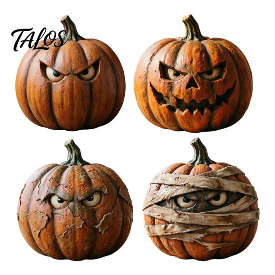 Decoratieartikelen voor Huis in Rustieke Stijl Halloween Houten Pompoen Beeldje, Spookachtig Ornament, Herfst Thanksgiving Tafeldecoraties Tafeldecoratie voor Feest