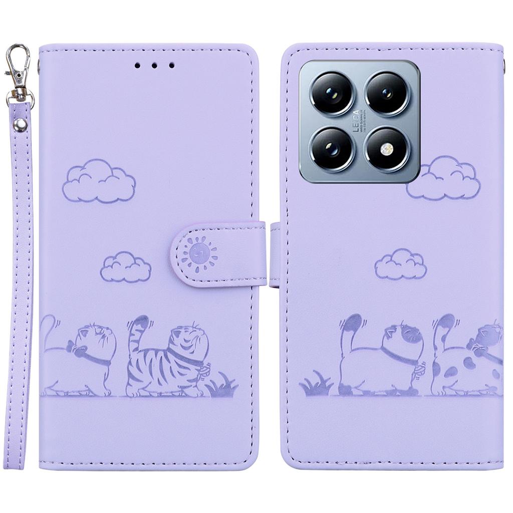 For Xiaomi 14T Case RFID Blocking Kitten Pattern TPU+PU Leather Phone Cover