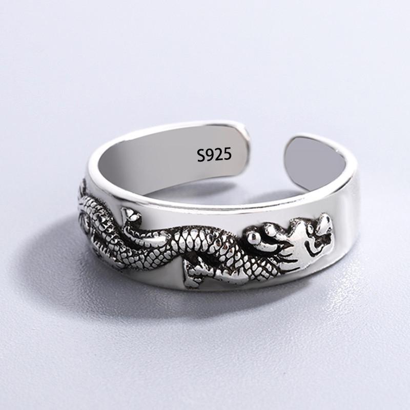 Ventfille   Kupferdrache Breiter Ring Für Frauen Pfote Retro Hip Hop Trend Kreativität Mode Schmuck Party Geschenk Dropship gray