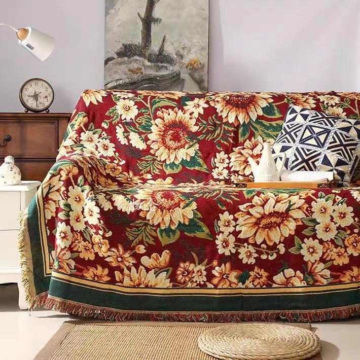Thickened American Country Style Sofa Cover Retro European Blanket Non-Slip Carpet Sofa Cover Sofa Towel Full Covered