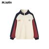M.Latin Kids' Color-Blocked Waffle Stand-Up Collar Sweatshirt