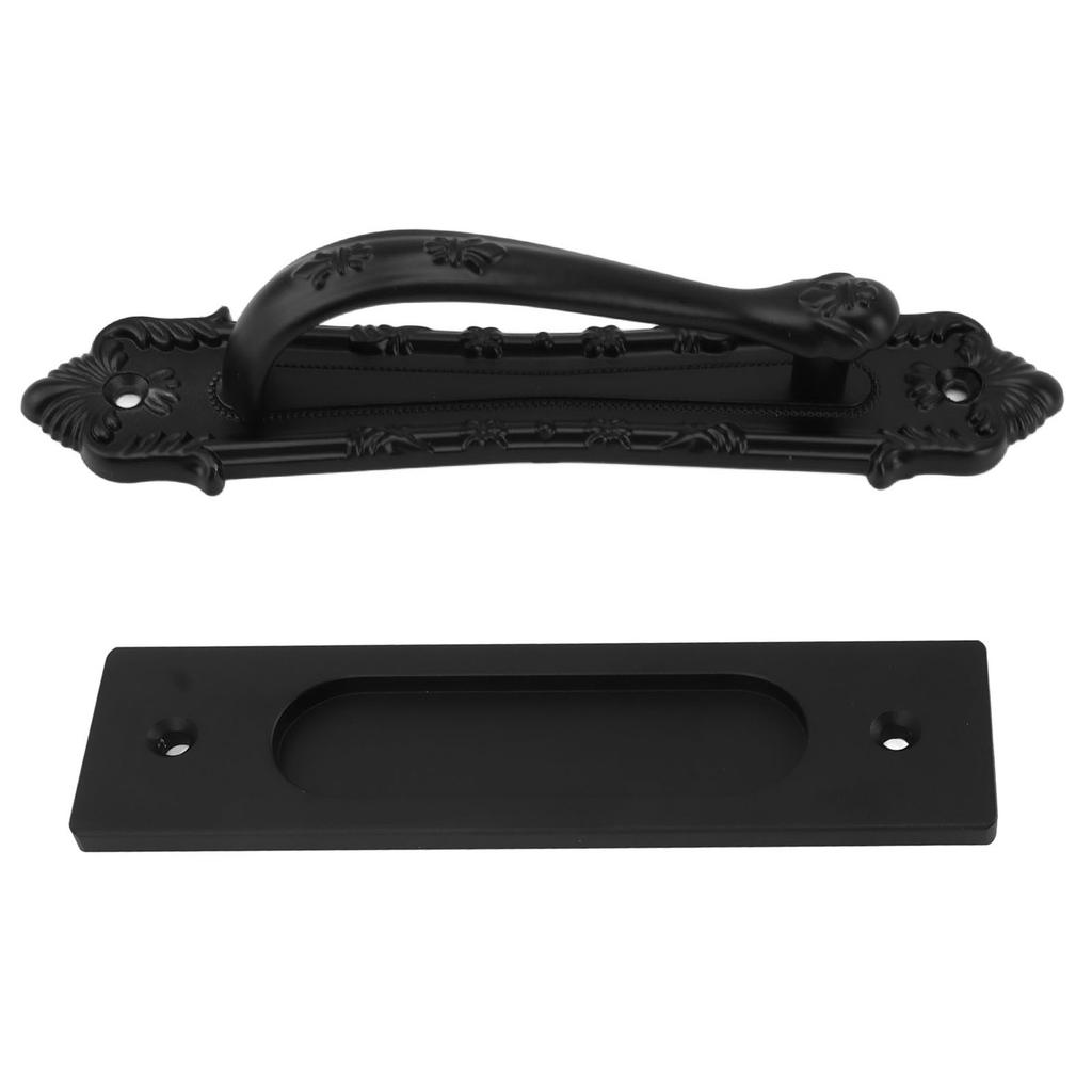 Sliding Barn Door Handle Aluminum Alloy Black Punch Free Double Sided Door Pull Handles for Gate Cabinet