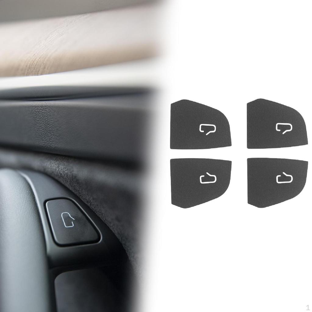 4 Pieces Car Door Switch Button Stickers Covers Interior Decoration Premium Replacement