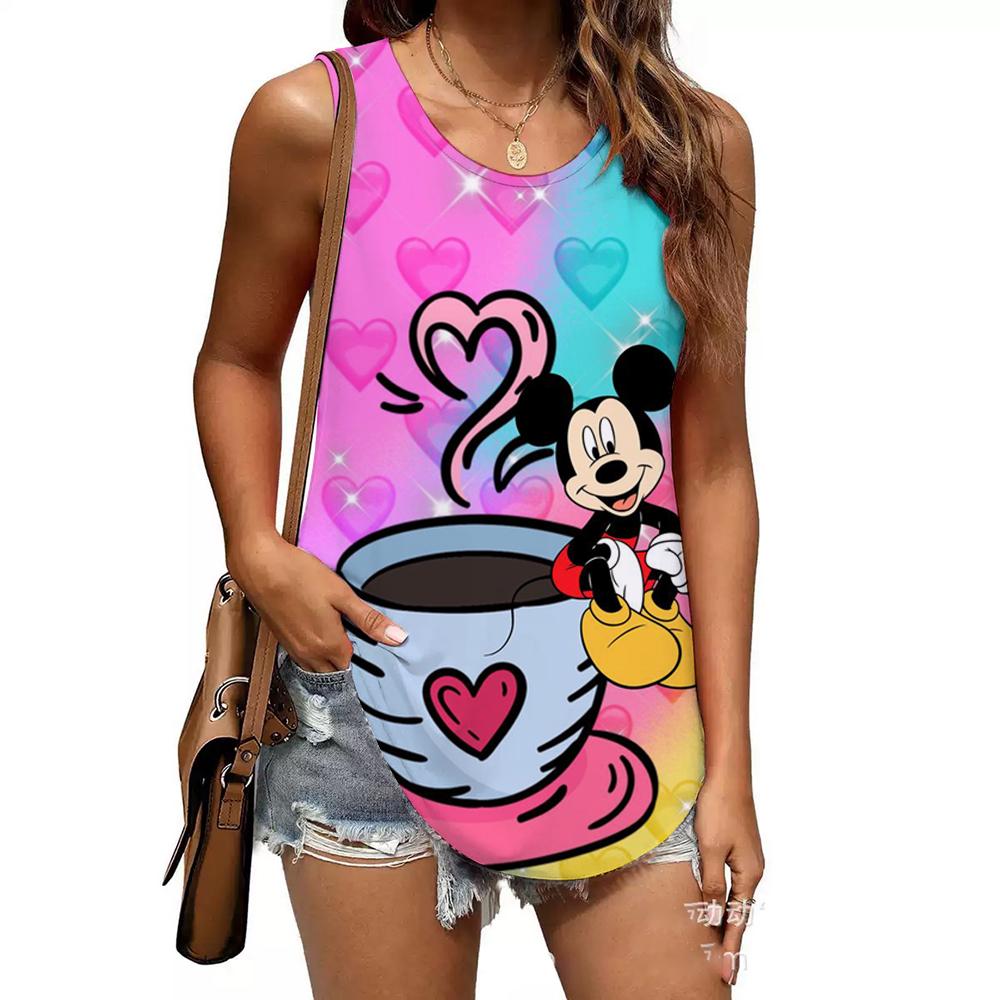 Fashion Printed Top Casual Loose Sleeveless T-Shirts Women’s
