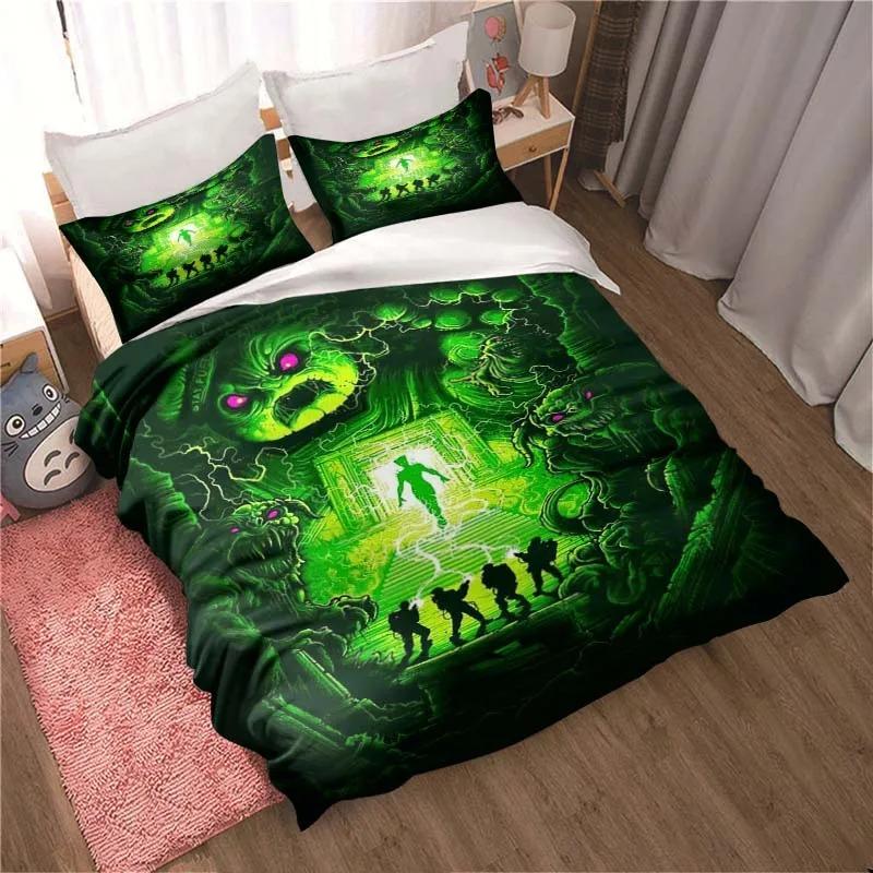 Cartoon Ghostbusters Duvet Cover Pillowcase Bedding Set Adult Boys Girls Bedroom Decoration Children Gift Single Double Size