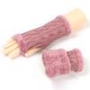 Purple Warm Fur Gloves for Autumn and Winter Thick Velvet Gloves Short Knitted Plush Sleeve with Gloves