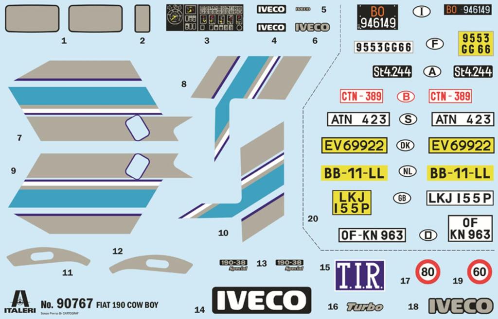 Kit de Modelo Plástico Italeri IVECO Cowboy Truck IT90767 1/24 190.38 (Carro)
