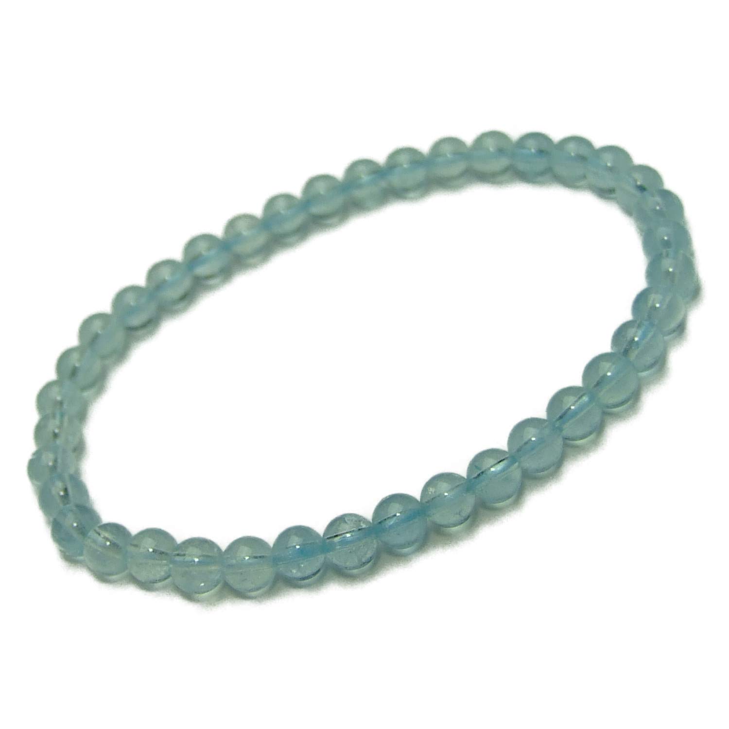 

[hinryo] 52327 5mm AA Aquamarine Bracelet, 16cm Inner Diameter, with Pouch, Authenticated, Guaranteed Genuine, Brazilian Natural Stone, Power Stone