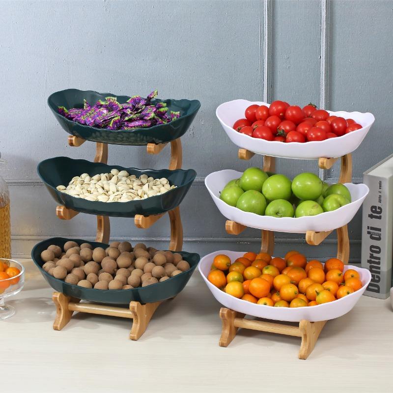 Platou de Fructe cu Etaj Living Acasă Vas din Plastic pentru Gustări Coș Creativ Modern pentru Fructe Uscate Bombonieră Suport pentru Prăjituri Bol pentru Salată
