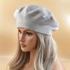 French Women's Wool Knit Striped Beret: Warm, Elastic, Brimless Winter Hat