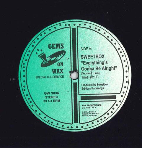 

12inch Record SWEET BOX - Everything s Gonna Be Alright GW3036 GEMS ON WAX 1997 US Rap & Hip-Hop/R&B Used