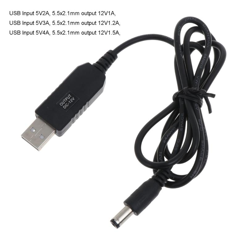 Cabo Conversor Elevador de Tensão USB DC 5V para DC 12V Carregadores Boost Cabo USB de Carregamento e Sincronização de Energia