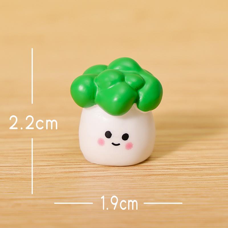 

Микро-ландшафтные грибные украшения с милыми выражениями, фруктовые, для дома, для рабочего стола, из смолы, декоративные, маленькие украшения Broccoli