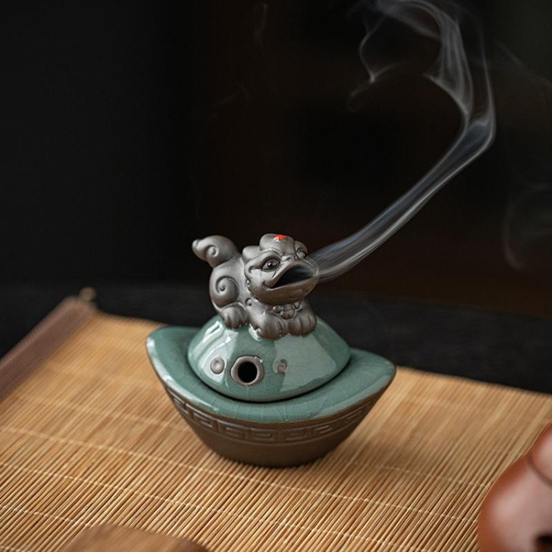 Κινέζικος Μίνι Λιβανωτήρι Pixiu - Διακόσμηση Feng Shui για Ευημερία και Καλή Τύχη για Χρήση στο Σπίτι, το Γραφείο, για Διαλογισμό & Ζεν Βωμό