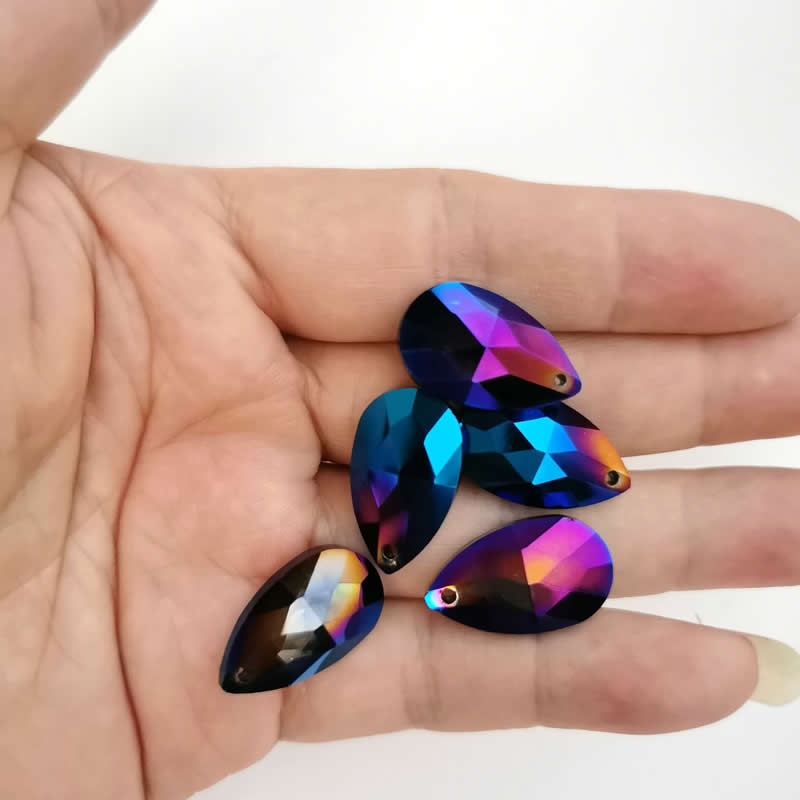 Wholesale lots Faceted Hole Crystal Glass rhinestones Teardrop loose beads jewelry Jewelry beads accessories 8X12/10X14m