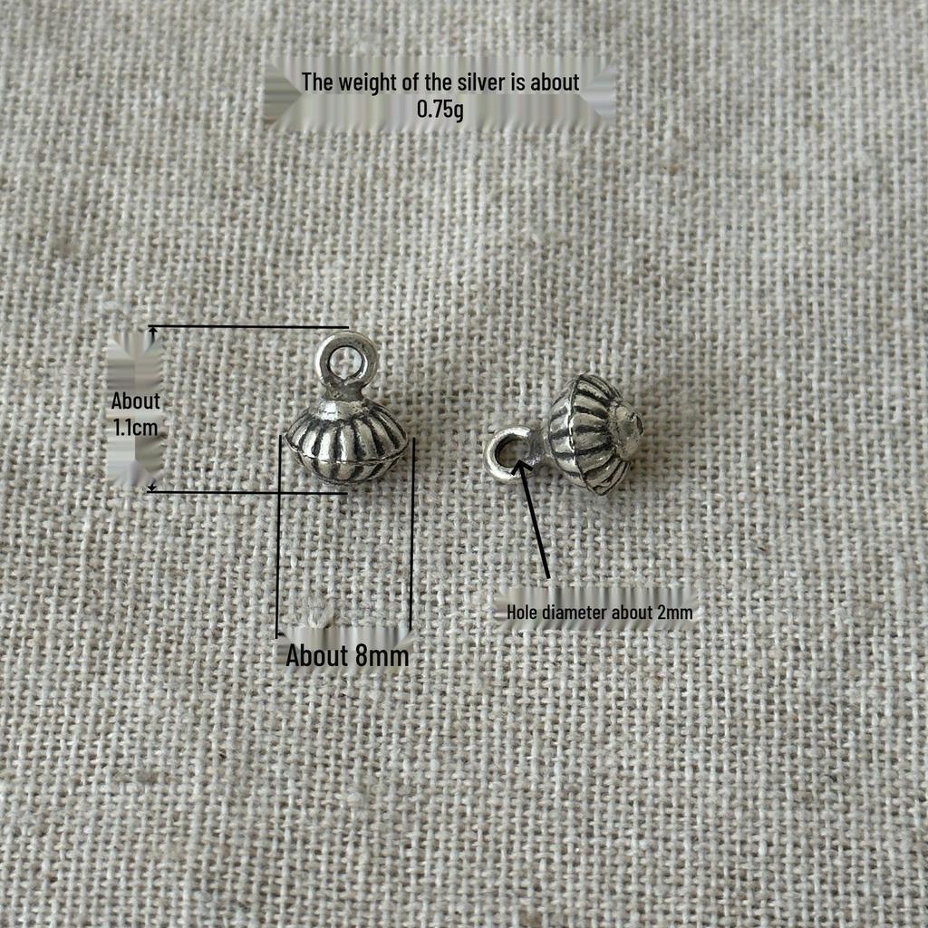 Handmade Thailand Silver Flying Saucer Spacer Beads for DIY Bracelet Accessories