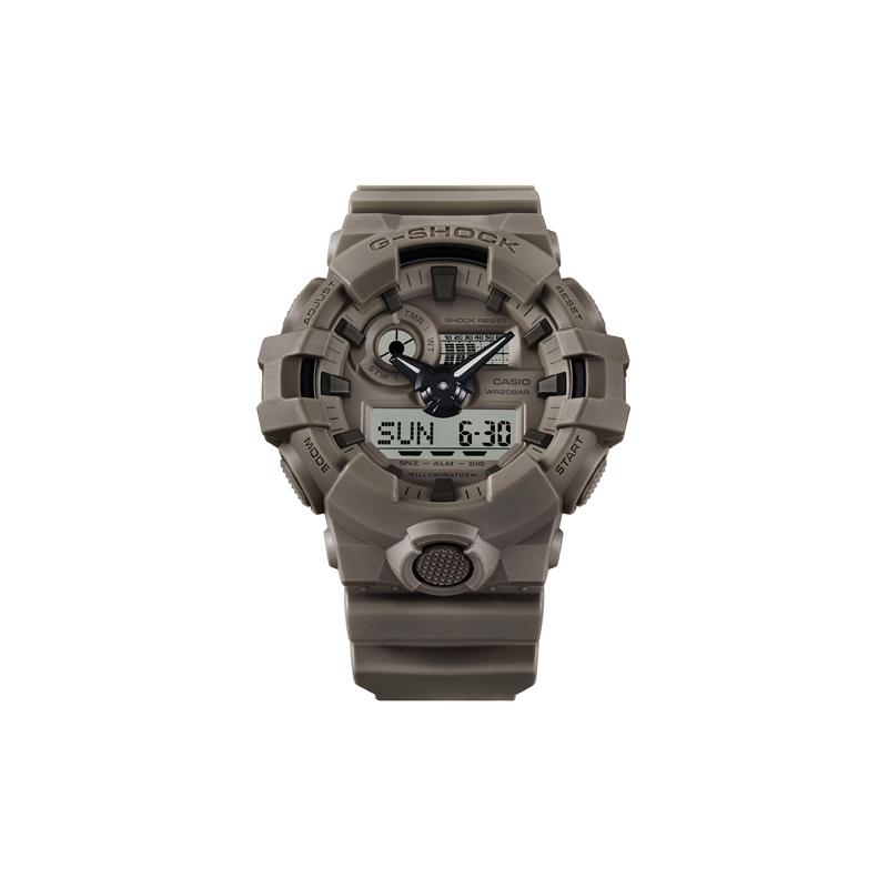 Casio LCD/pointer dual display series G-SHOCK 200 meters waterproof quartz movement resin strap Japanese and Korean watch unisex gray GA-700NC-5AJF