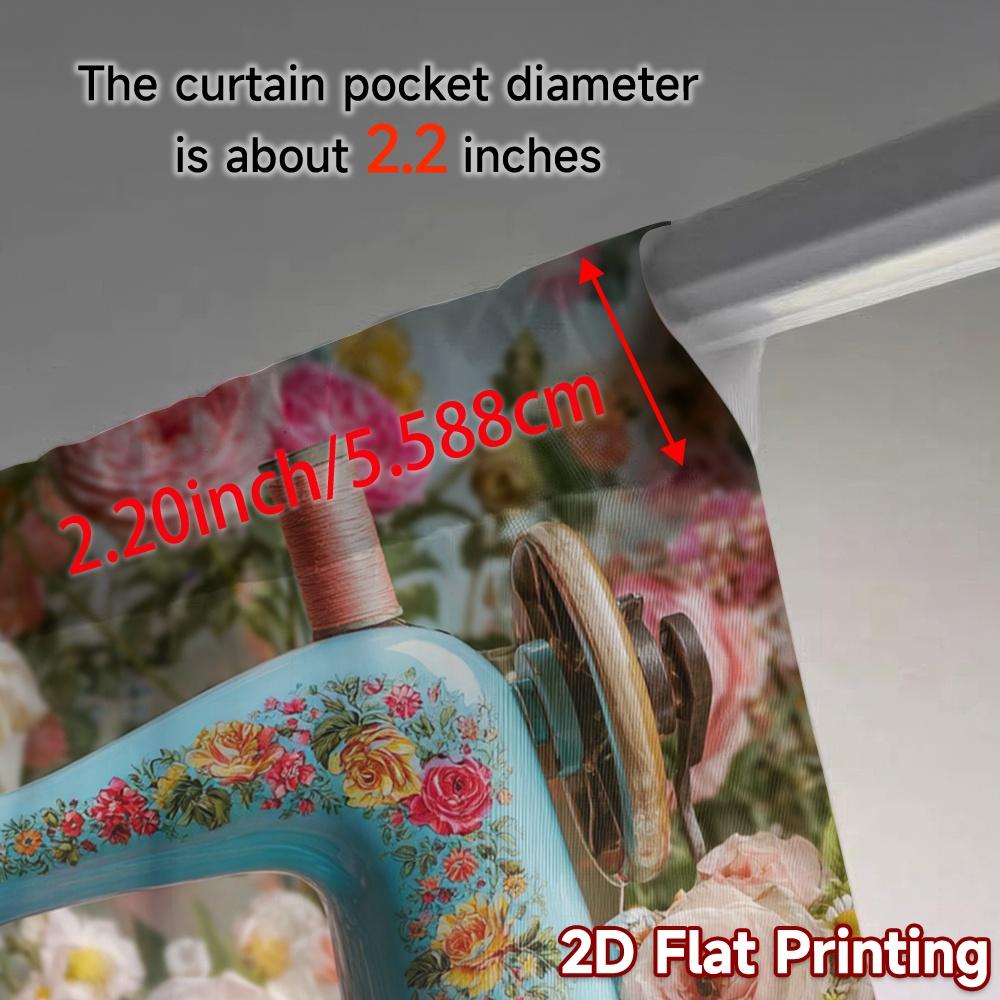 2pcs, 2D FLAT PRINTING Curtains (Without Rod) Floral Stitch Pattern Modern Curtains Durable Polyester Curtains Decorations For