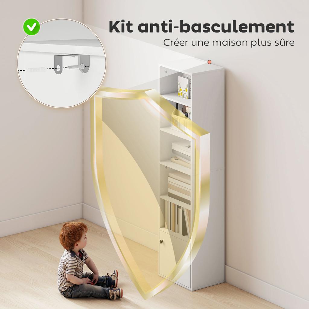 6-Tier 156 cm Tall Bookcase - White