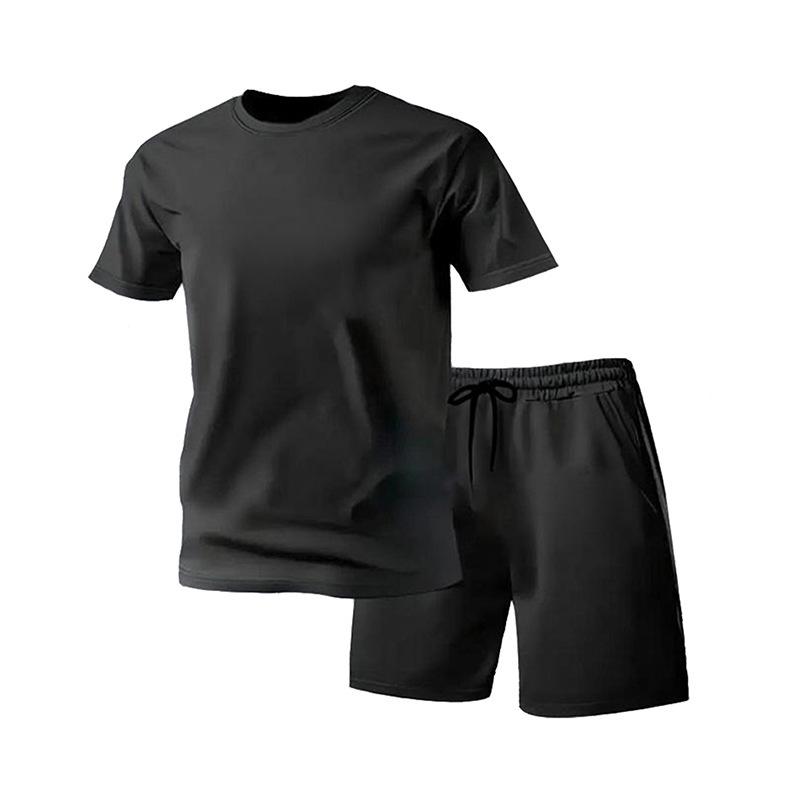 Herren Schnelltrocknendes Sommer Sportset: Kurzarm-T-Shirt & Shorts 2-teilig zum Laufen