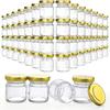 1.5Oz Hexagon Mini Glass Honey Jars Sealed Jars with Bee Pendants,Jutes,Wood Dipper Jam Jars for Party Favors Wedding Birthday