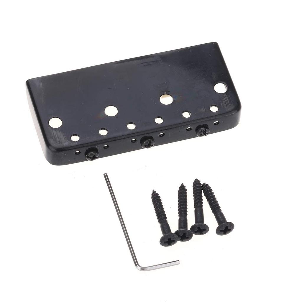 Wilkinson WTBS Short Brass Compensated 3 Saddle Telecaster Bridge for Humbucker Tele Style or Vintage Electric Black Guitar,