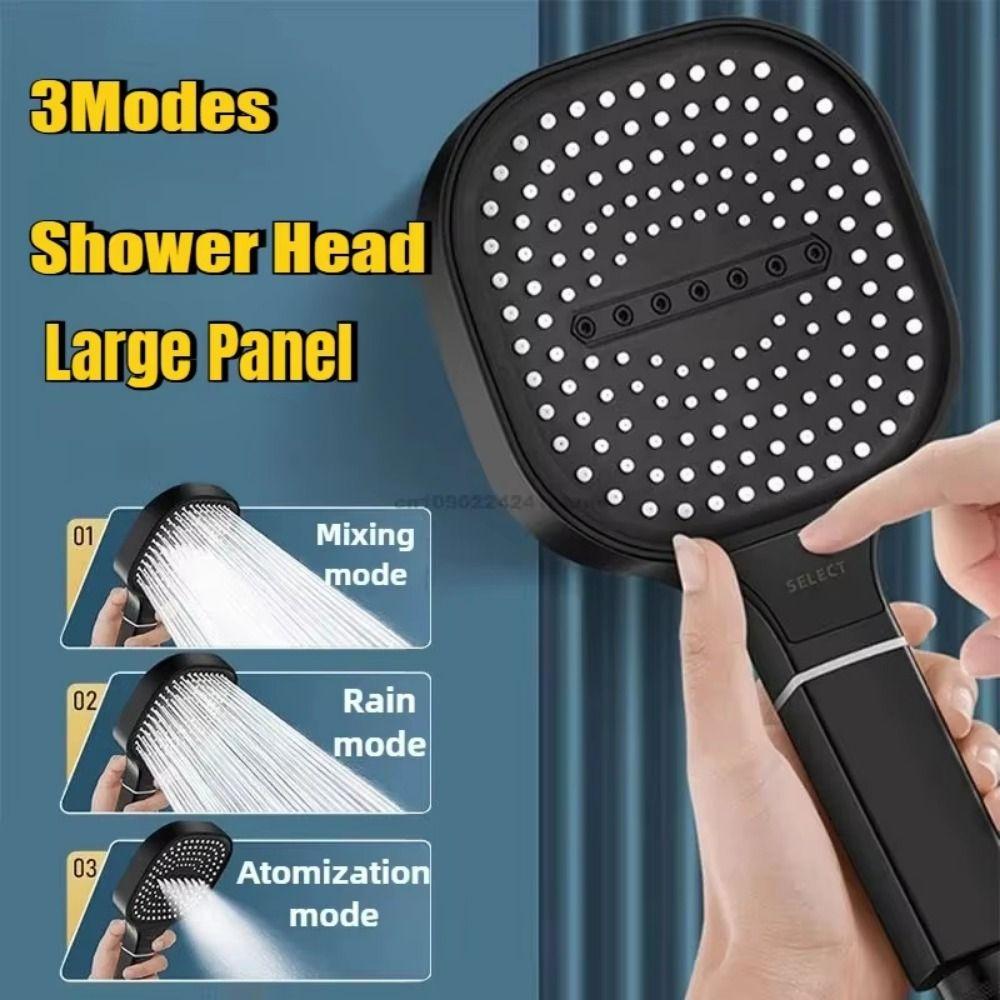 Square Large Panel Shower Head 3 Mode Bathroom Shower Tool Bathroom Shower Head  Home Shower