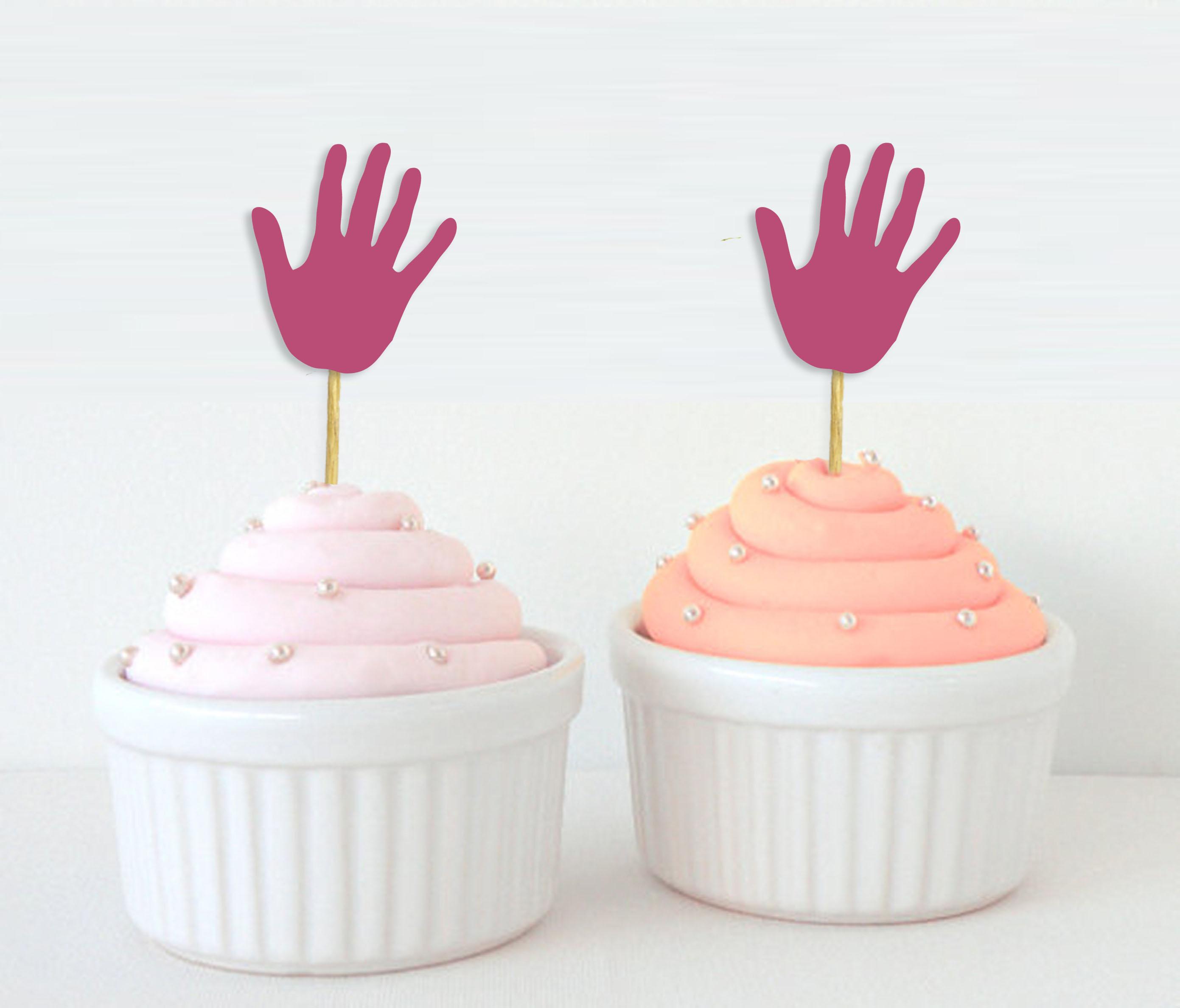 

Дорогий Сувенір| Топери для кексів у формі руки| Прикраси для десертів на день народження, весільну вечірку - Упаковка з Pack Of 20 рожевий