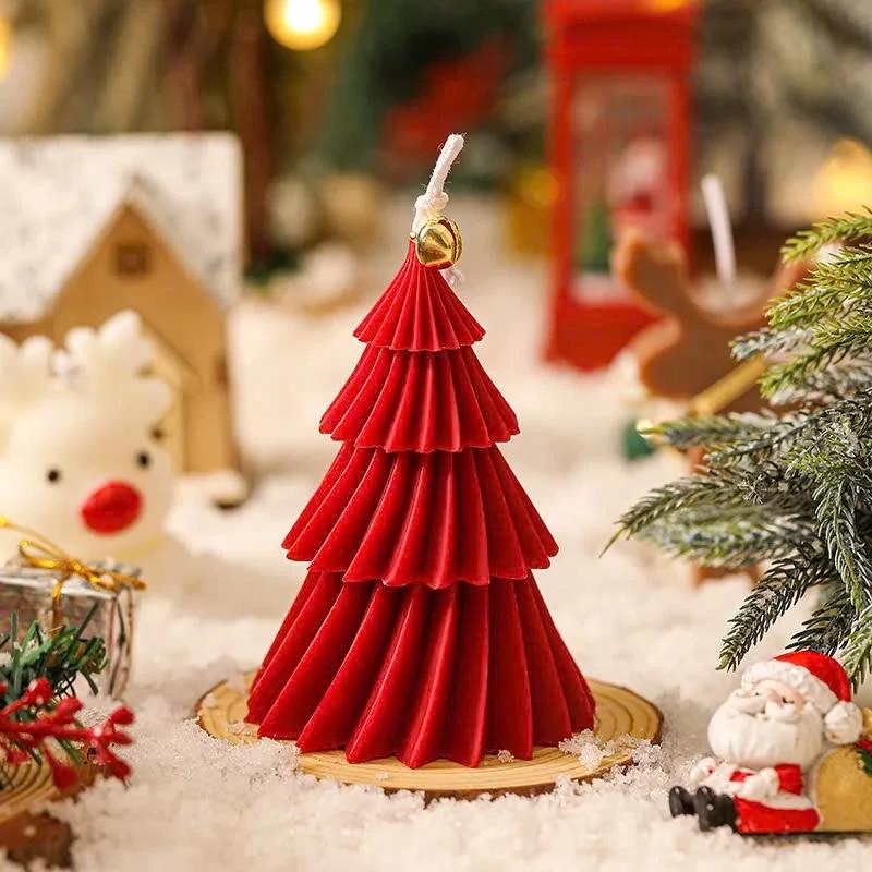 

Christmas Tree Candle Scented Candles Aromatherapy Candle Handmade DIY Xmas Gift Holiday Home Ornament красный
