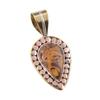 Natural Maryam Jasper 925 Solid Sterling Silver Gift TwoTone Pendant 1.50" R1q08