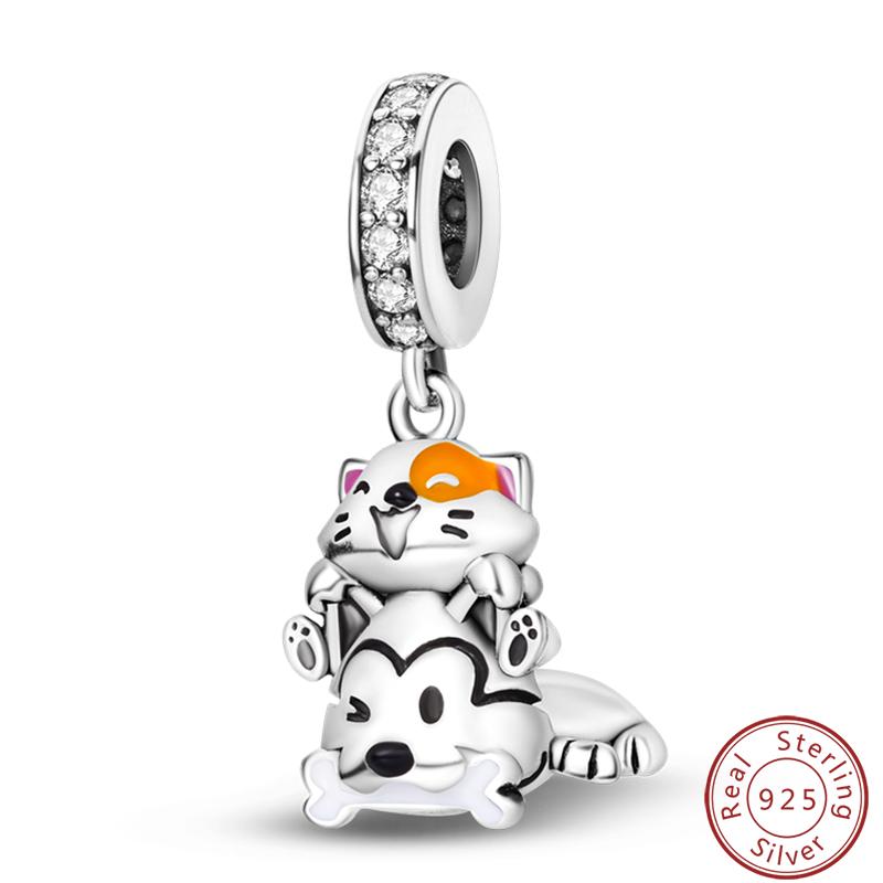 Cute Cat And Dog Series Copper Moon Butterfly Paw Print Charms 3Mm Diy Fine Jewelry Gifts Making