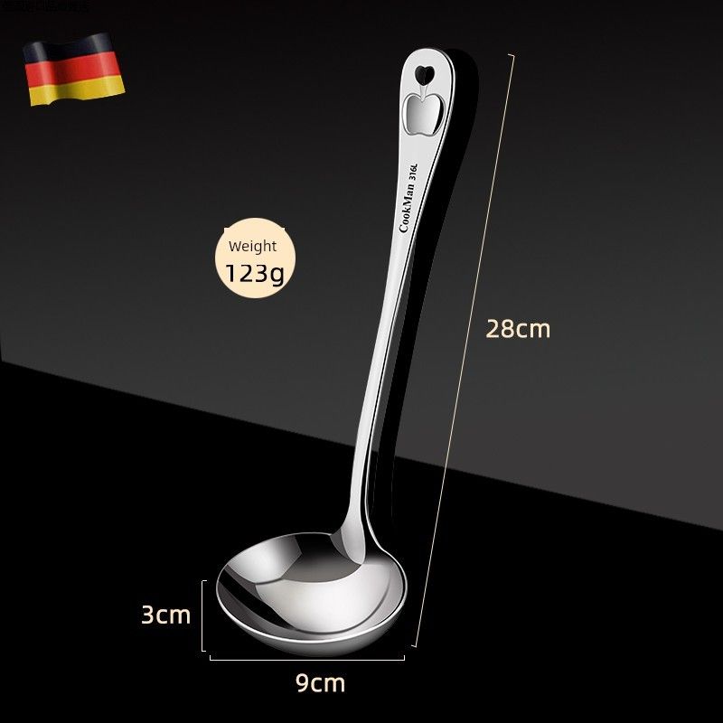316 Stainless Steel Spoon, Deepened and Thickened Large Head Spoon, Household Long-Handled Soup Spoon for Serving Soup and Porridge, Direct Delivery Seaman 316 Spoon [Medical Grade Stainless Steel]