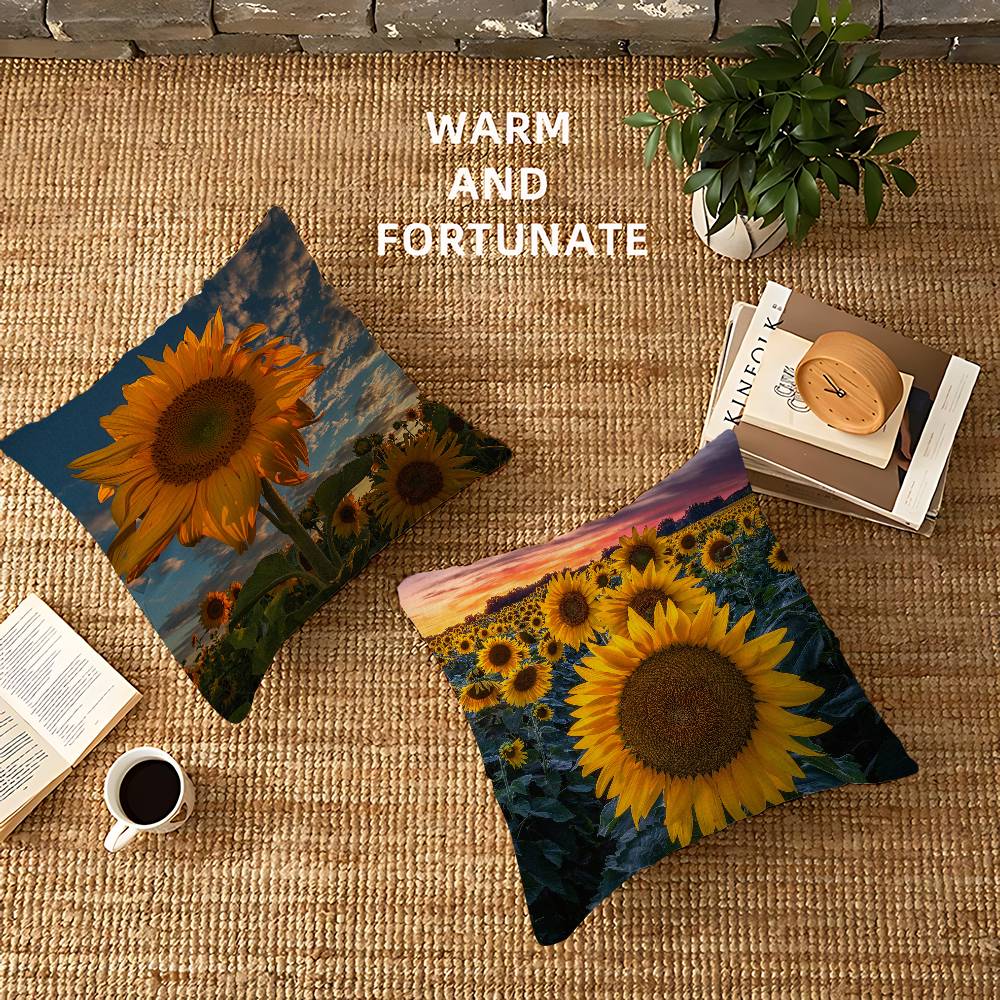 Sunflower Cushion Cover Pillow Cover Decor Pillowcase Printed Cushion Case For Couch