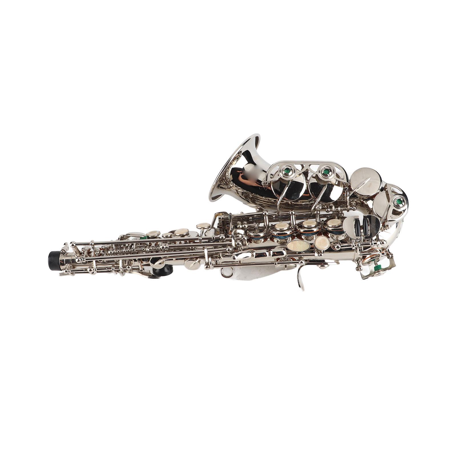 

Soprano Saxophone BB Key Brass Sax Complete Set Kit with Accessories Portable Case