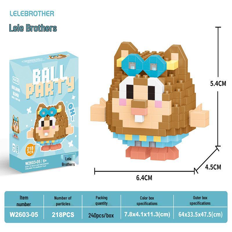 Lele Brothers W2603 Animal Egg Doll Micro Building Blocks for Children's Day Gift