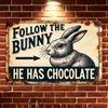 Vintage Rabbit Metal Sign 8x12 Inch Rustic Easter Bunny Decor Distressed Wall Art for Home Garden Patio