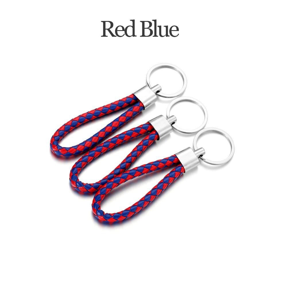 5Pcs/Pack PU Leather Braided Woven Rope Keychain DIY Bag Pendant Key Chain Holder Car Keyring Simple Multiuse Key Holder Gifts