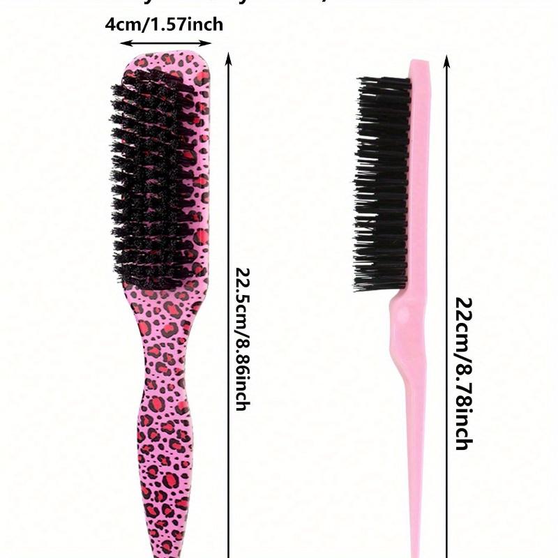 Brush Edge Control Brush Tearing Comb Plastic Hair Brush Nylon Teaser Hair Brush Three Row Salon Barber Household Backcombing Comb